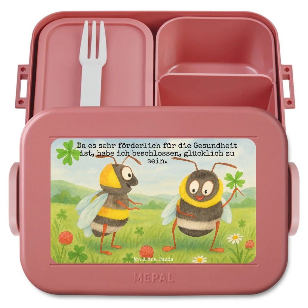 MEPAL Bentobox Hummeln Kleeblatt Design Brotdose, Lunchbox, Bentobox, Tiermotive, Gute Laune, lustige Sprüche, Tiere, Hummel, glücklich werden, Spruch schön, Spruch positiv, Biene Deko, Spruch fröhlich, glücklich sein, Biene