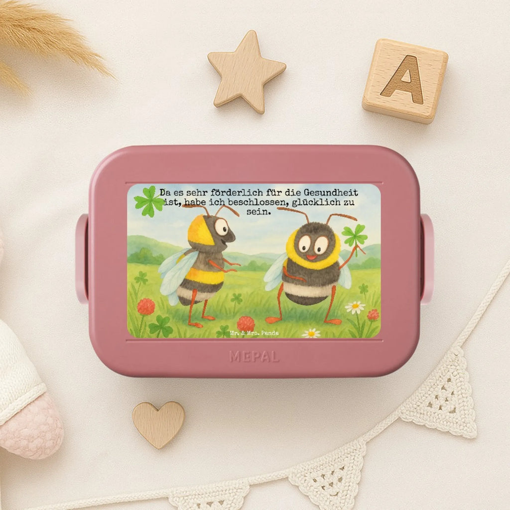 MEPAL Bentobox Hummeln Kleeblatt Design Brotdose, Lunchbox, Bentobox, Tiermotive, Gute Laune, lustige Sprüche, Tiere, Hummel, glücklich werden, Spruch schön, Spruch positiv, Biene Deko, Spruch fröhlich, glücklich sein, Biene