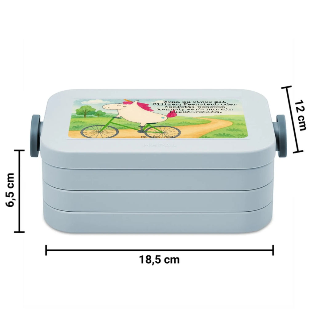 MEPAL Bentobox Einhorn Radfahrer Design Lunchbox, Bentobox, Brotdose, Einhorn, Einhörner, Einhorn Deko, Unicorn, Radfahrer, Kummer, Rad, Bike, Luxusproblem, Konfetti, Feenstaub, Radfahren, Liebeskummer