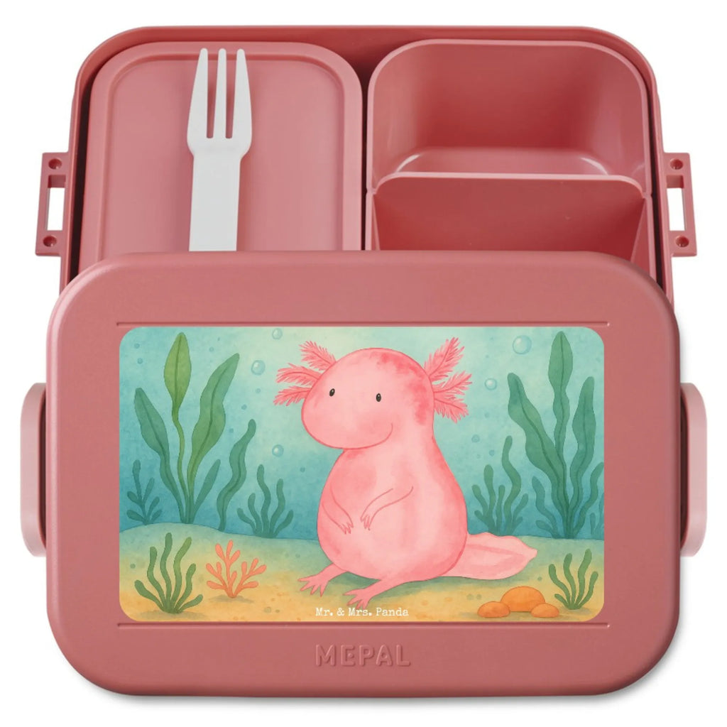 MEPAL Bentobox Axolotl Niedlich Design Bentobox, Lunchbox, Brotdose, Axolotl, Molch, fröhlich, vergnügt, zufrieden, Weisheit, Lebensweisheit, Liebe, Axolot, Lebensstil, Freundin