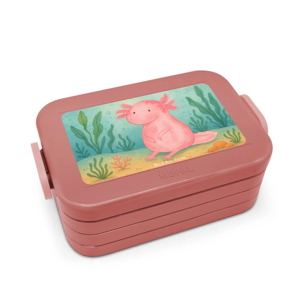 MEPAL Bentobox Axolotl Niedlich Design Bentobox, Lunchbox, Brotdose, Axolotl, Molch, fröhlich, vergnügt, zufrieden, Weisheit, Lebensweisheit, Liebe, Axolot, Lebensstil, Freundin