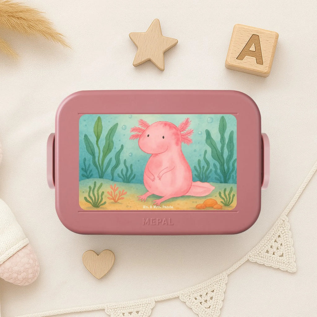 MEPAL Bentobox Axolotl Niedlich Design Bentobox, Lunchbox, Brotdose, Axolotl, Molch, fröhlich, vergnügt, zufrieden, Weisheit, Lebensweisheit, Liebe, Axolot, Lebensstil, Freundin