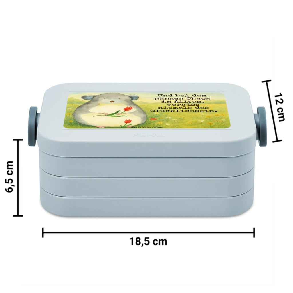 MEPAL Bentobox Chinchilla Blume Design Bentobox, Lunchbox, Brotdose, Tiermotive, Gute Laune, lustige Sprüche, Tiere, Liebeskummer, Chinchillas, Depressionen, Glücklichsein, Kummer, Büroalltag, Chaos, Chinchilla, traurig sein, Büro
