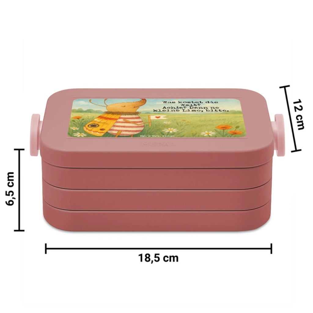 MEPAL Bentobox Nachtfalter Fähnchen Design Lunchbox, Bentobox, Brotdose, Tiermotive, Gute Laune, lustige Sprüche, Tiere, süß, Spruch lustig, Spruch witzig, niedlich, Käfer, Küche Deko, Nachtfalter, Was kostet die Welt