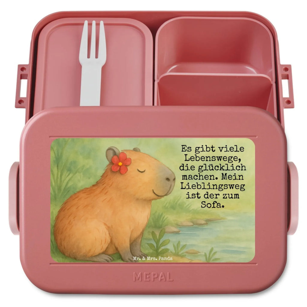 MEPAL Bentobox Capybara Blume Design Brotdose, Lunchbox, Bentobox, Tiermotive, Gute Laune, lustige Sprüche, Tiere, Capybara