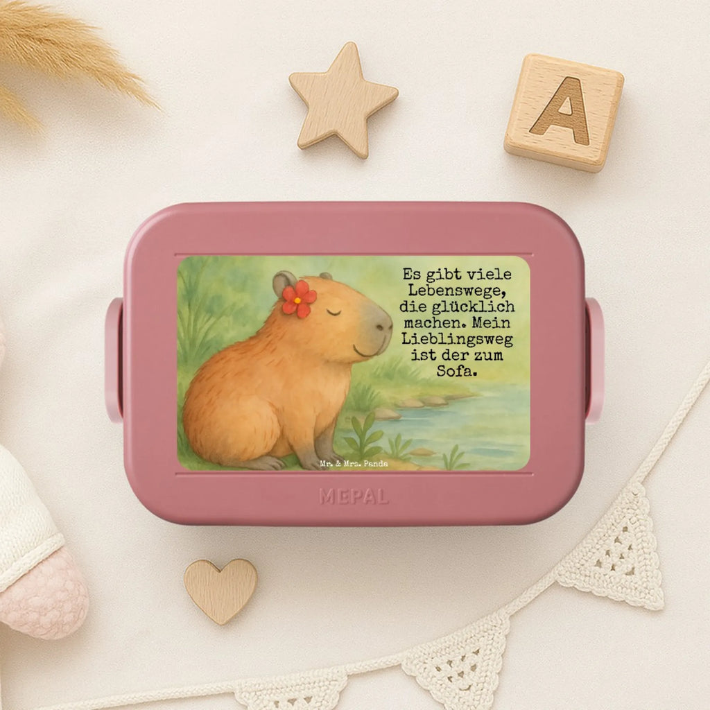 MEPAL Bentobox Capybara Blume Design Brotdose, Lunchbox, Bentobox, Tiermotive, Gute Laune, lustige Sprüche, Tiere, Capybara