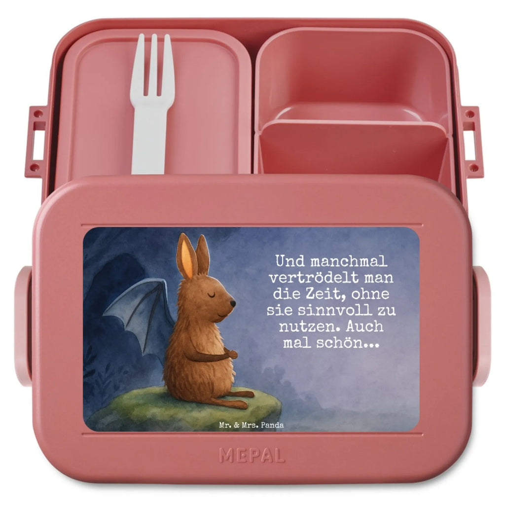 MEPAL Bentobox Fledermaus Sitzen Design Bentobox, Brotdose, Lunchbox, Tiermotive, Gute Laune, lustige Sprüche, Tiere, Motivation, Fledermaus, entspannen, Fledermäuse