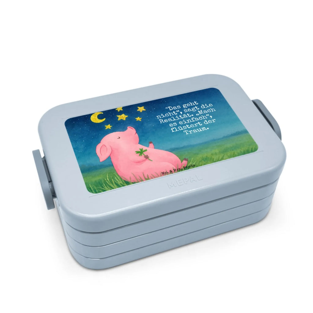MEPAL Bentobox Schwein Glück Design Bentobox, Brotdose, Lunchbox, Tiermotive, Gute Laune, lustige Sprüche, Tiere, Schwein, Schweinchen, Träume, Glücksbringer, Glücksschwein. Glück, Sterne, Motivation, Sernchen, Ziele