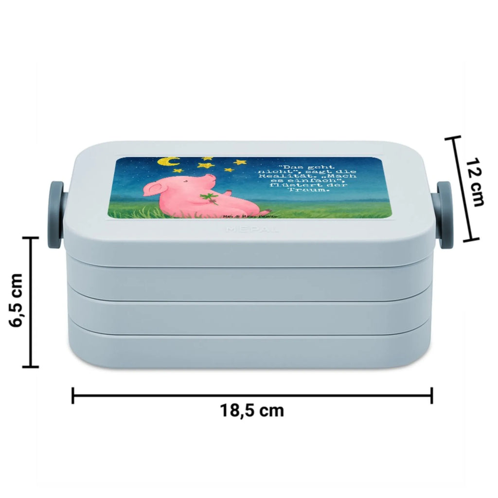 MEPAL Bentobox Schwein Glück Design Bentobox, Brotdose, Lunchbox, Tiermotive, Gute Laune, lustige Sprüche, Tiere, Schwein, Schweinchen, Träume, Glücksbringer, Glücksschwein. Glück, Sterne, Motivation, Sernchen, Ziele