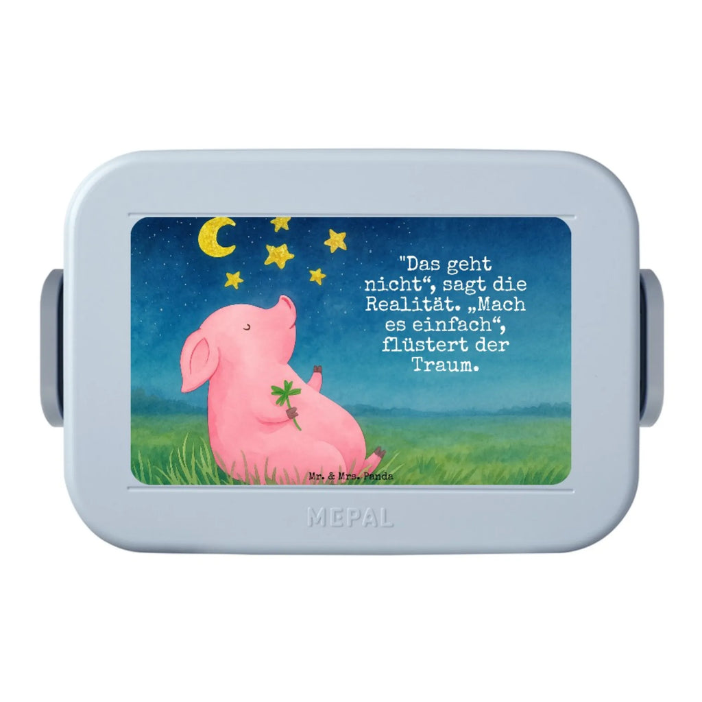 MEPAL Bentobox Schwein Glück Design Bentobox, Brotdose, Lunchbox, Tiermotive, Gute Laune, lustige Sprüche, Tiere, Schwein, Schweinchen, Träume, Glücksbringer, Glücksschwein. Glück, Sterne, Motivation, Sernchen, Ziele