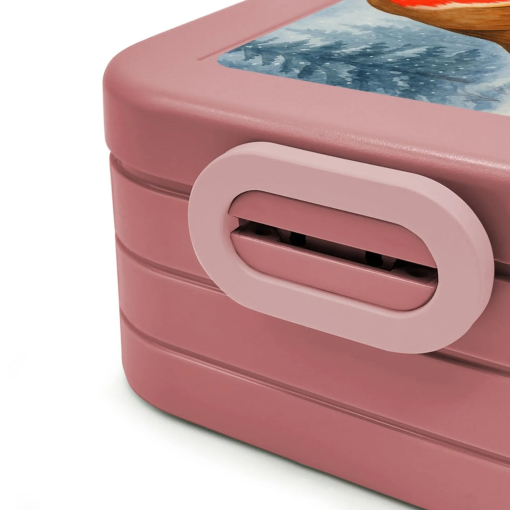 MEPAL Bentobox Rotkehlchen Schlitten Design Lunchbox, Bentobox, Brotdose, Winter, Weihnachten, Weihnachtsdeko, Nikolaus, Advent, Heiligabend, Wintermotiv, Schlitten, Vogel
