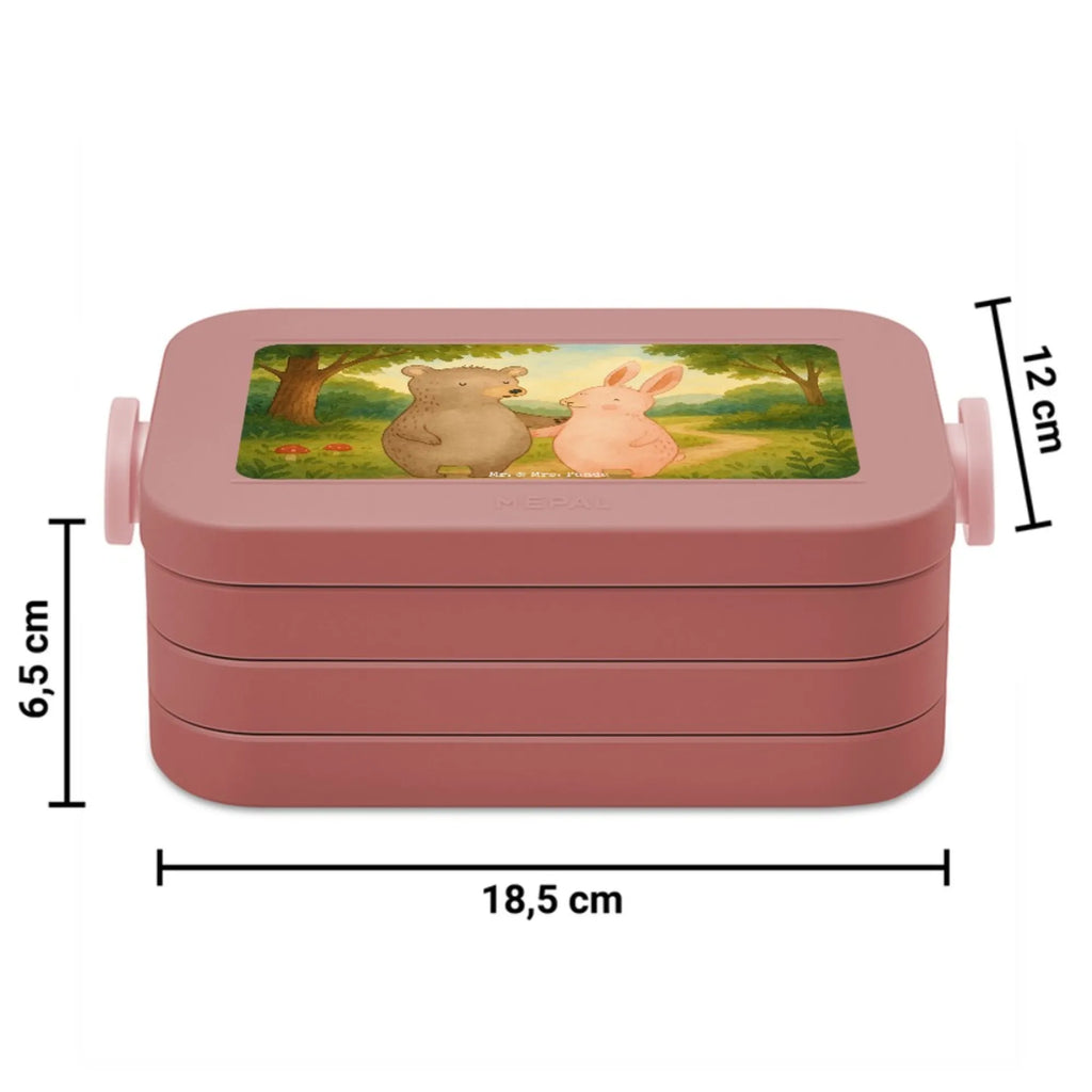 MEPAL Bentobox Bär und Hase Umarmen Design Brotdose, Lunchbox, Bentobox, Liebe, Partner, Freund, Freundin, Ehemann, Ehefrau, Heiraten, Verlobung, Heiratsantrag, Liebesgeschenk, Jahrestag, Hocheitstag, Freunde, Bärchen, Bär, best friends, Hase, bester Freund