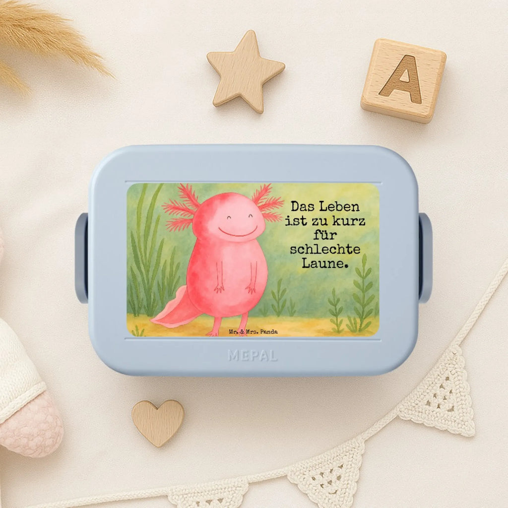 MEPAL Bentobox Axolotl Glücklich Design Lunchbox, Brotdose, Bentobox, Axolotl, Molch, Lurch, Motivation, Lurche, Schwanzlurch, gute Laune, Axolot