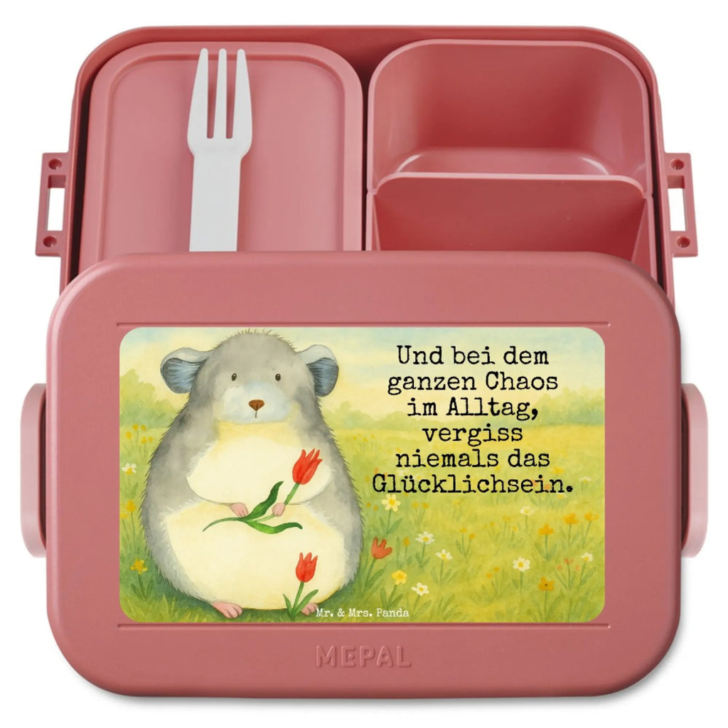 MEPAL Bentobox Chinchilla Blume Design Bentobox, Lunchbox, Brotdose, Tiermotive, Gute Laune, lustige Sprüche, Tiere, Liebeskummer, Chinchillas, Depressionen, Glücklichsein, Kummer, Büroalltag, Chaos, Chinchilla, traurig sein, Büro