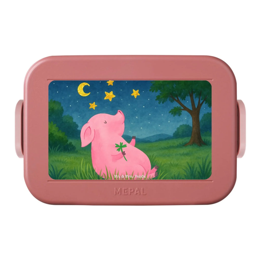 MEPAL Bentobox Schwein Glück Design Bentobox, Brotdose, Lunchbox, Tiermotive, Gute Laune, lustige Sprüche, Tiere, Schwein, Schweinchen, Träume, Glücksbringer, Glücksschwein. Glück, Sterne, Motivation, Sernchen, Ziele