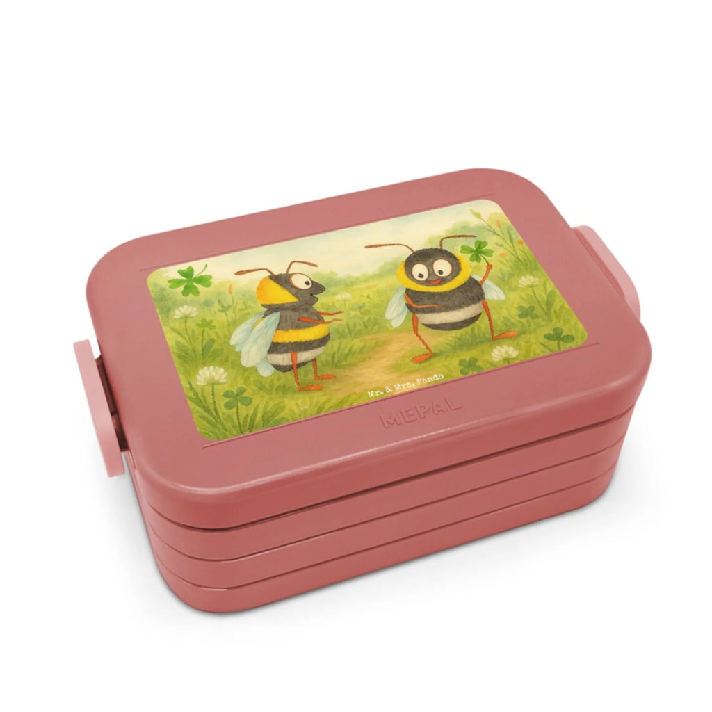 MEPAL Bentobox Hummeln Kleeblatt Design Brotdose, Lunchbox, Bentobox, Tiermotive, Gute Laune, lustige Sprüche, Tiere, Hummel, glücklich werden, Spruch schön, Spruch positiv, Biene Deko, Spruch fröhlich, glücklich sein, Biene