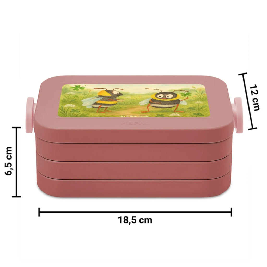MEPAL Bentobox Hummeln Kleeblatt Design Brotdose, Lunchbox, Bentobox, Tiermotive, Gute Laune, lustige Sprüche, Tiere, Hummel, glücklich werden, Spruch schön, Spruch positiv, Biene Deko, Spruch fröhlich, glücklich sein, Biene