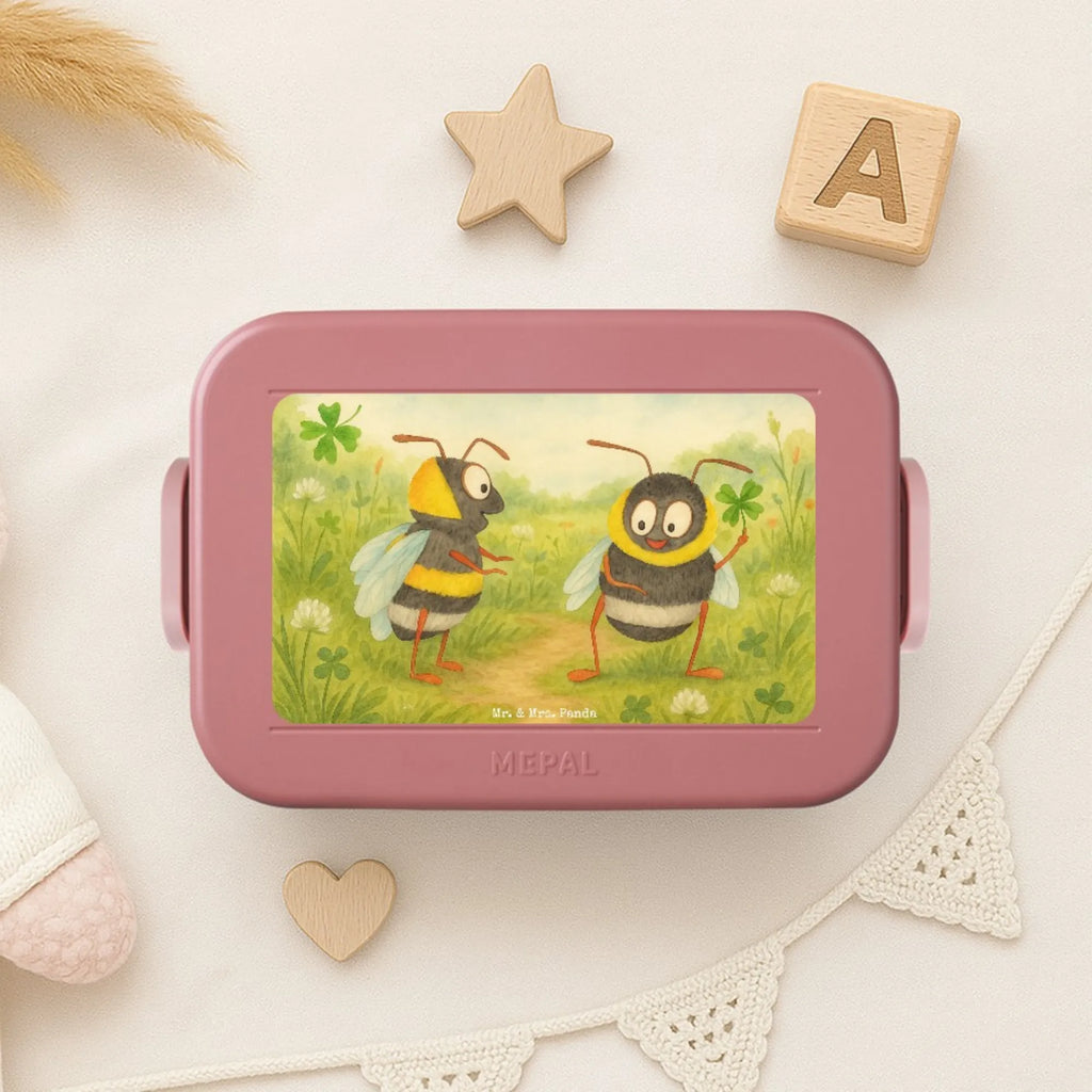 MEPAL Bentobox Hummeln Kleeblatt Design Brotdose, Lunchbox, Bentobox, Tiermotive, Gute Laune, lustige Sprüche, Tiere, Hummel, glücklich werden, Spruch schön, Spruch positiv, Biene Deko, Spruch fröhlich, glücklich sein, Biene