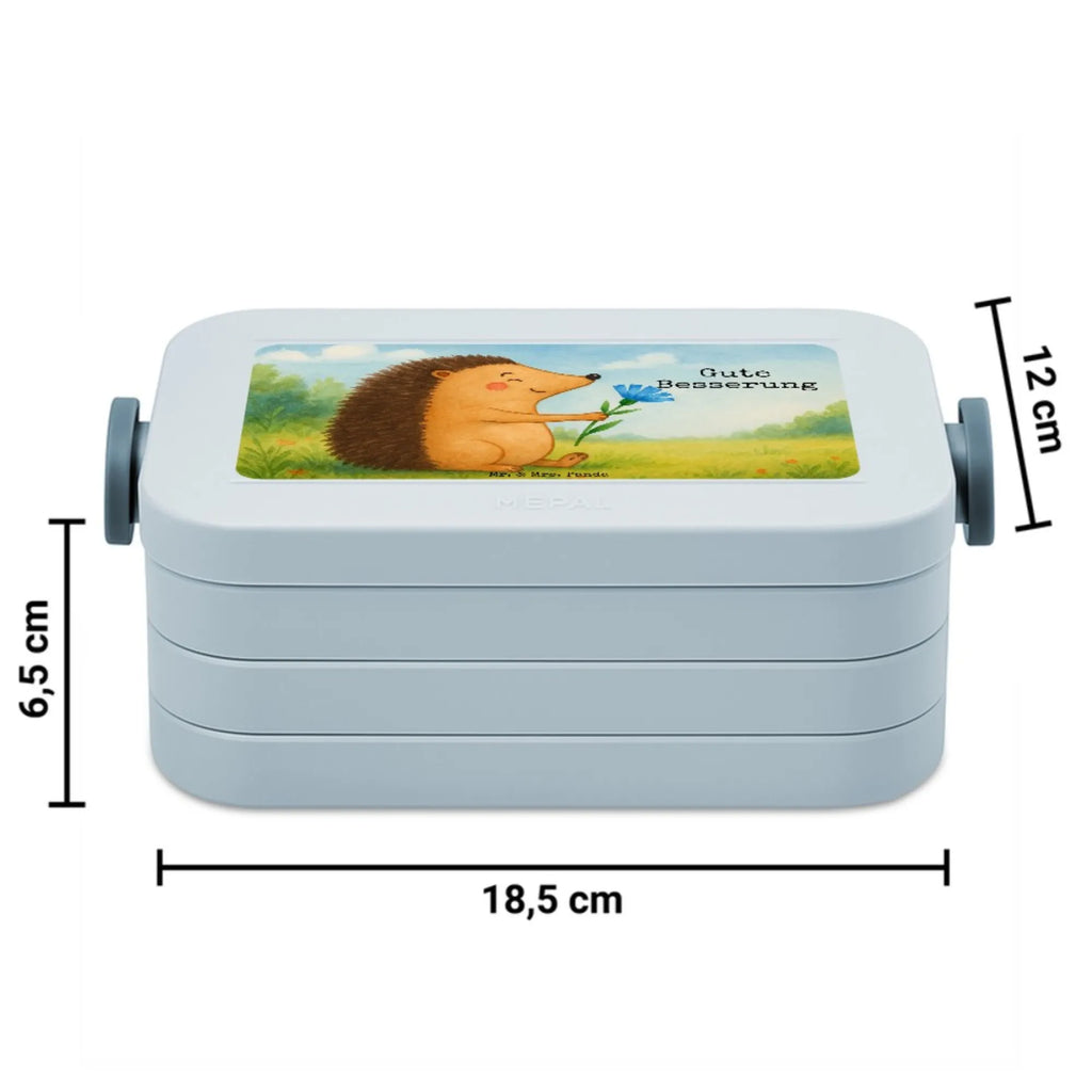 MEPAL Bentobox Igel Blumen Design Brotdose, Lunchbox, Bentobox, Tiermotive, Gute Laune, lustige Sprüche, Tiere, Gute Besserung, Genesungswünsche, Besuch, Krankheit, krank, Krankenhaus, Igel