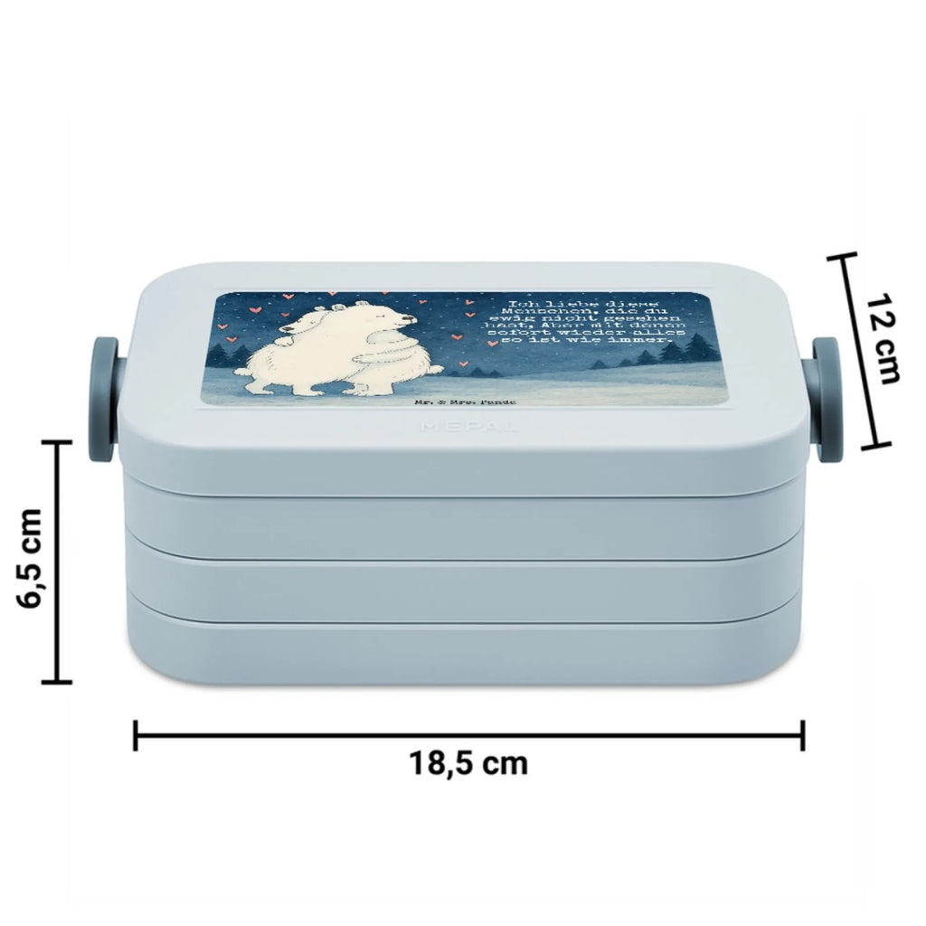 MEPAL Bentobox Eisbär Umarmen Design Lunchbox, Bentobox, Brotdose, Tiermotive, Gute Laune, lustige Sprüche, Tiere