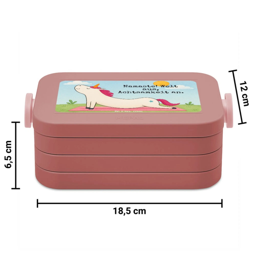 MEPAL Bentobox Einhorn Yoga Design Bentobox, Lunchbox, Brotdose, Einhorn, Einhörner, Einhorn Deko, Unicorn, witzig, Achtsamkeit, Sport, Joga, Namaste, süß, Yoga, lustig, Entspannung, Yogamatte