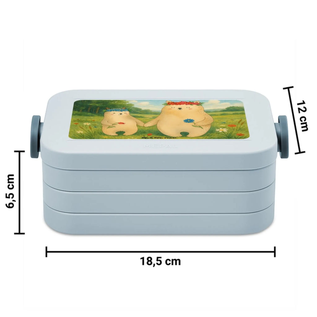 MEPAL Bentobox Bären mit Blumenkranz Design Lunchbox, Brotdose, Bentobox, Familie, Vatertag, Muttertag, Bruder, Schwester, Mama, Papa, Oma, Opa, beste Mutter, Lieblingsmensch, Kind, Mutti, Geschenk Mama. Muttertag, Bär, Family, weltbeste Mama, Mami, Lieblingsmama, Bären, Töchter, Kinder, Tochter, Vorbild, Mutter