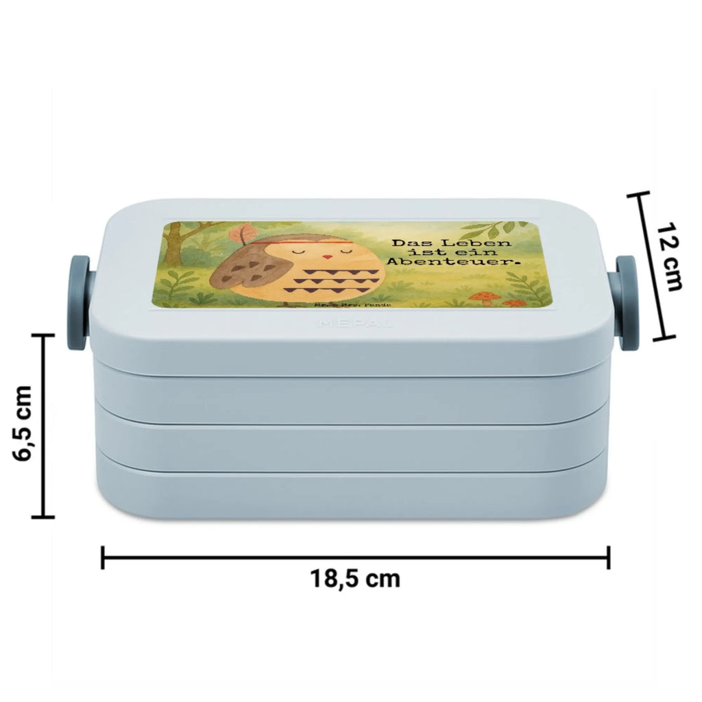 MEPAL Bentobox Eule Federschmuck Design Bentobox, Lunchbox, Brotdose, Eule, Reisespruch, Das Leben ist ein Abenteuer, Owl, Eule Deko, Dekoration, Federschmuck