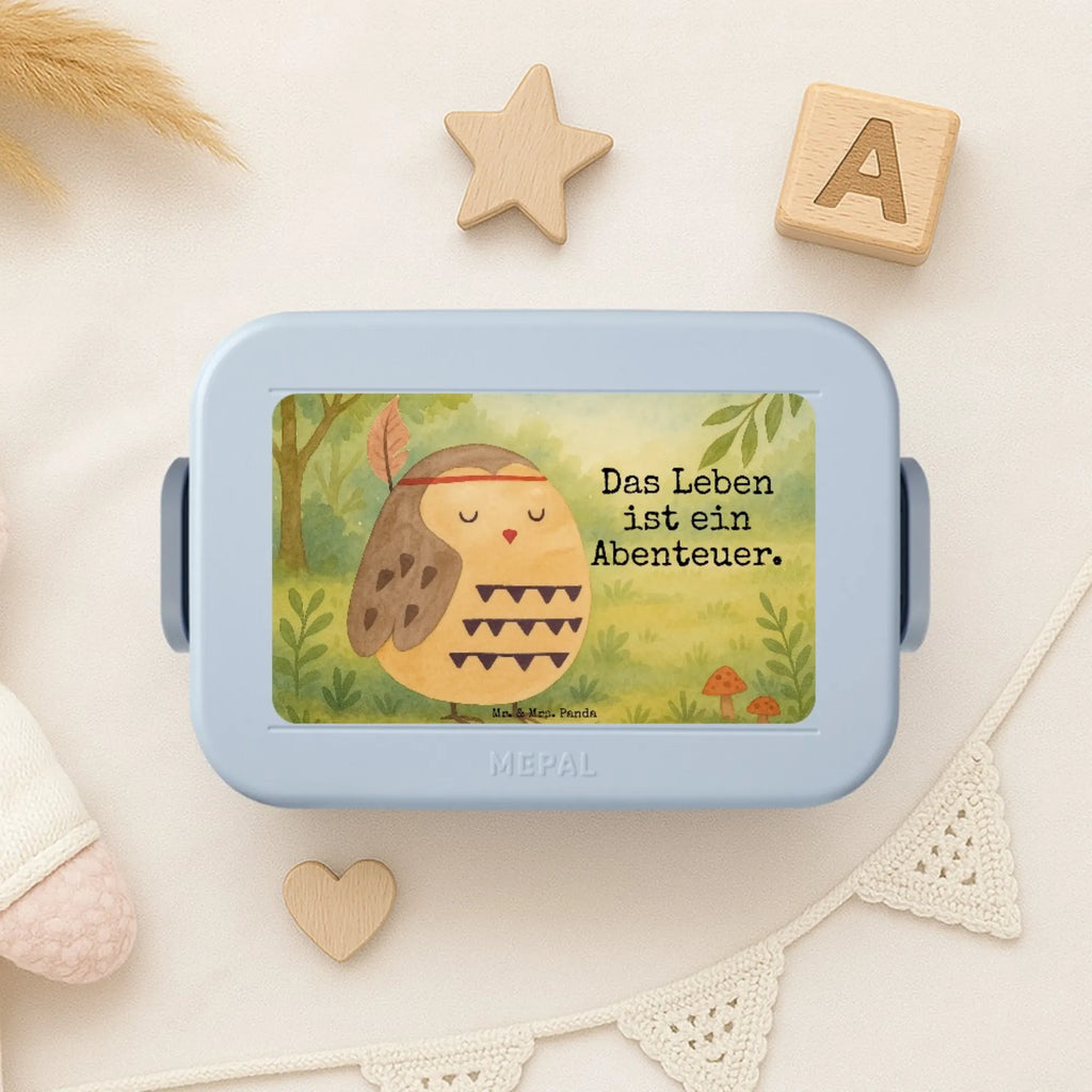 MEPAL Bentobox Eule Federschmuck Design Bentobox, Lunchbox, Brotdose, Eule, Reisespruch, Das Leben ist ein Abenteuer, Owl, Eule Deko, Dekoration, Federschmuck