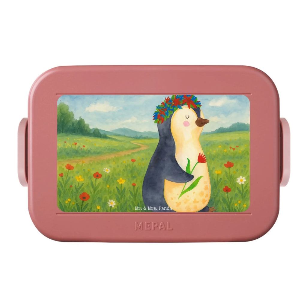 MEPAL Bentobox Pinguin Blumen Design Lunchbox, Bentobox, Brotdose, Pinguin, Universum, Liebeskummer, Leben, Motivation, Wünsche, Ziele, Lebenslust, Lebensziele, Blumenkranz, Pinguine, Geschenkidee