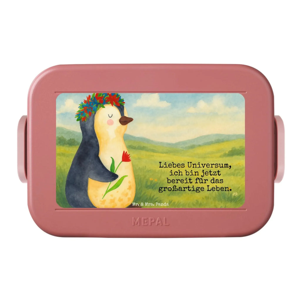 MEPAL Bentobox Pinguin Blumen Design Lunchbox, Bentobox, Brotdose, Pinguin, Universum, Liebeskummer, Leben, Motivation, Wünsche, Ziele, Lebenslust, Lebensziele, Blumenkranz, Pinguine, Geschenkidee