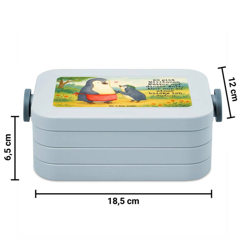 MEPAL Bentobox Pinguin mit Kind Design Brotdose, Lunchbox, Bentobox, Familie, Vatertag, Muttertag, Bruder, Schwester, Mama, Papa, Oma, Opa, Mami, Mutti, Geburststag, Mutter, Geschenk