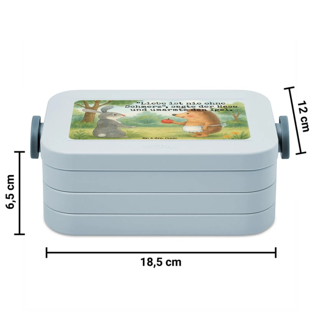 MEPAL Bentobox Hase Igel Design Lunchbox, Brotdose, Bentobox, Tiermotive, Gute Laune, lustige Sprüche, Tiere, Spruch romantisch, Trösten, Liebe Spruch, Igel und Hase, Trennungsschmerz, Herzschmerz, Liebeskummer Geschenk, Hase, Igel