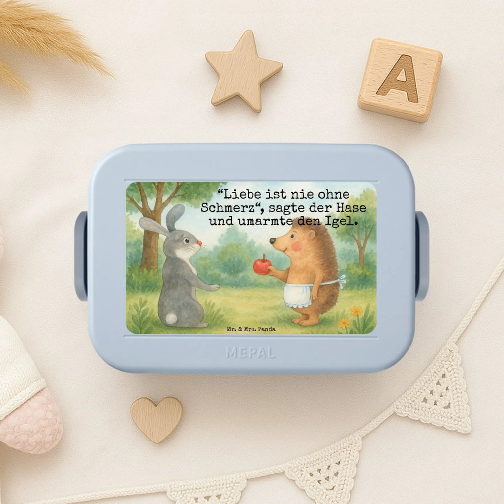 MEPAL Bentobox Hase Igel Design Lunchbox, Brotdose, Bentobox, Tiermotive, Gute Laune, lustige Sprüche, Tiere, Spruch romantisch, Trösten, Liebe Spruch, Igel und Hase, Trennungsschmerz, Herzschmerz, Liebeskummer Geschenk, Hase, Igel