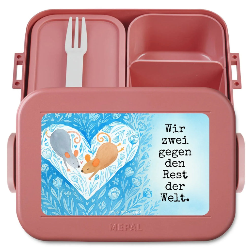 MEPAL Bentobox Mäuse Herz Design Lunchbox, Bentobox, Brotdose, Liebe, Partner, Freund, Freundin, Ehemann, Ehefrau, Heiraten, Verlobung, Heiratsantrag, Liebesgeschenk, Jahrestag, Hocheitstag, Liebesbotschaft, Hochzeit, Love, Lieblingsmensch, Geschenk für zwei, Liebesbeweis, Maus, Mäuse, Gemeinsamkeit