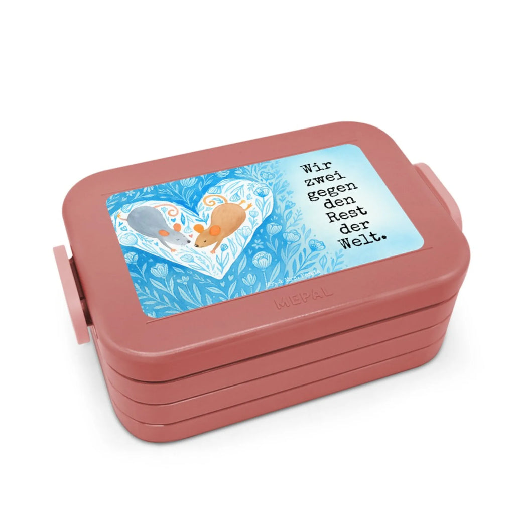 MEPAL Bentobox Mäuse Herz Design Lunchbox, Bentobox, Brotdose, Liebe, Partner, Freund, Freundin, Ehemann, Ehefrau, Heiraten, Verlobung, Heiratsantrag, Liebesgeschenk, Jahrestag, Hocheitstag, Liebesbotschaft, Hochzeit, Love, Lieblingsmensch, Geschenk für zwei, Liebesbeweis, Maus, Mäuse, Gemeinsamkeit