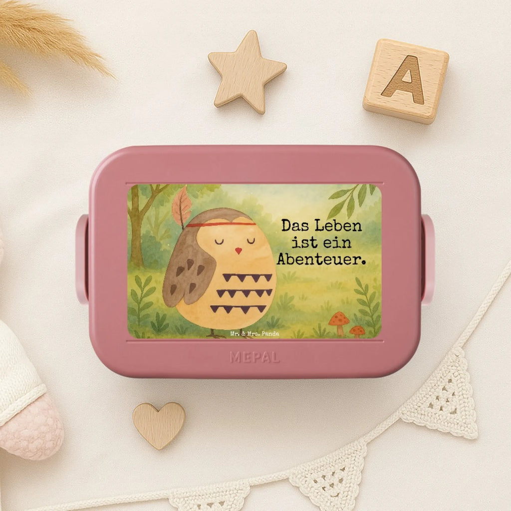 MEPAL Bentobox Eule Federschmuck Design Bentobox, Lunchbox, Brotdose, Eule, Reisespruch, Das Leben ist ein Abenteuer, Owl, Eule Deko, Dekoration, Federschmuck