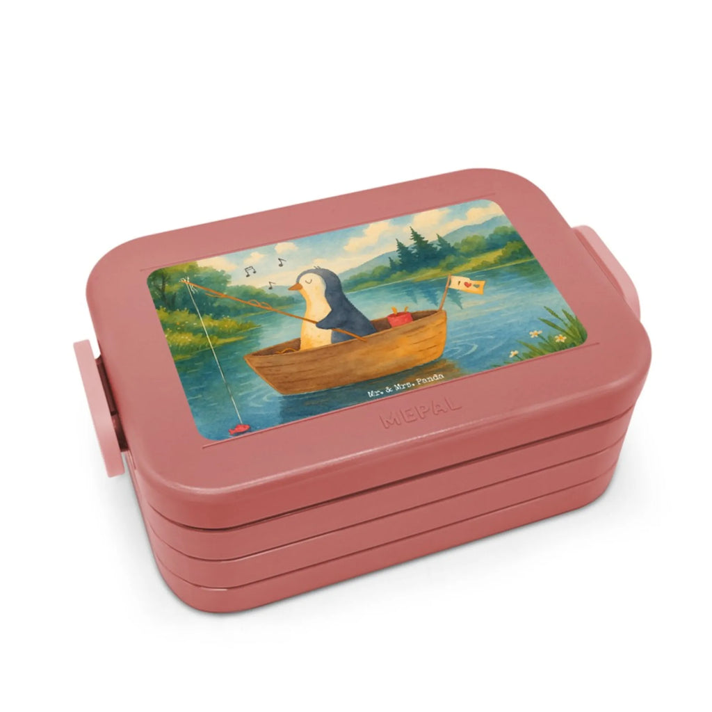 MEPAL Bentobox Pinguin Angelboot Design Bentobox, Brotdose, Lunchbox, Pinguin, Angeln, genießen, Geschenkidee Liebeskummer, Neustart, Boot, Scheidung, Motivation, Neuanfang, Pinguine, Lebenslust, Angelboot, Trennung, Leben