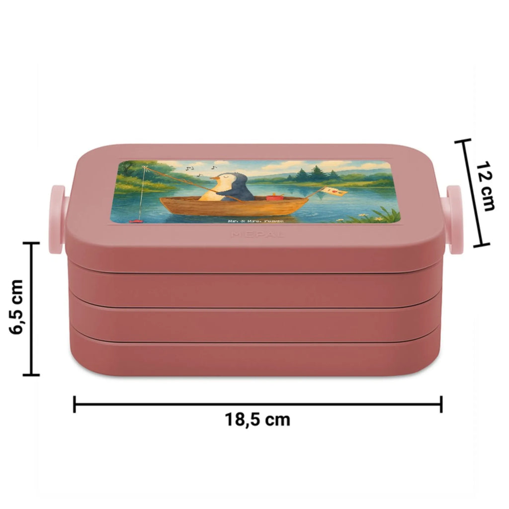 MEPAL Bentobox Pinguin Angelboot Design Bentobox, Brotdose, Lunchbox, Pinguin, Angeln, genießen, Geschenkidee Liebeskummer, Neustart, Boot, Scheidung, Motivation, Neuanfang, Pinguine, Lebenslust, Angelboot, Trennung, Leben
