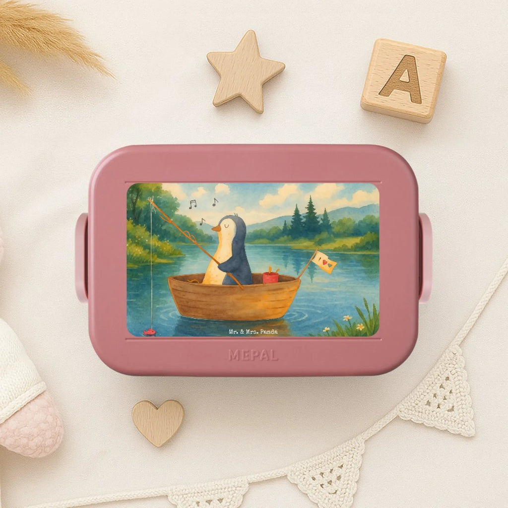 MEPAL Bentobox Pinguin Angelboot Design Bentobox, Brotdose, Lunchbox, Pinguin, Angeln, genießen, Geschenkidee Liebeskummer, Neustart, Boot, Scheidung, Motivation, Neuanfang, Pinguine, Lebenslust, Angelboot, Trennung, Leben