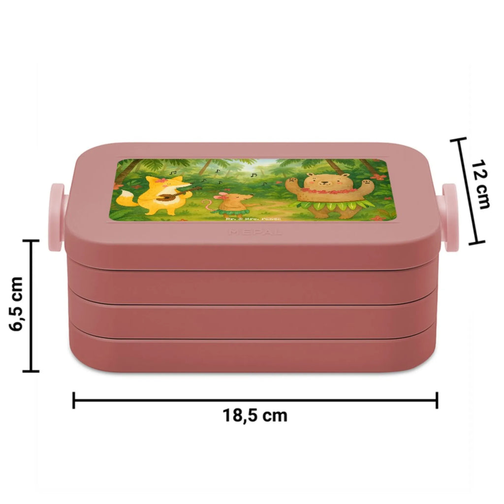 MEPAL Bentobox Waldtiere Aloha Design Brotdose, Lunchbox, Bentobox, Tiermotive, Gute Laune, lustige Sprüche, Tiere, Wald, Tanzen, Leben, Hase, Lachen, Aloha, Waldtiere, Bär, Igel, Musik