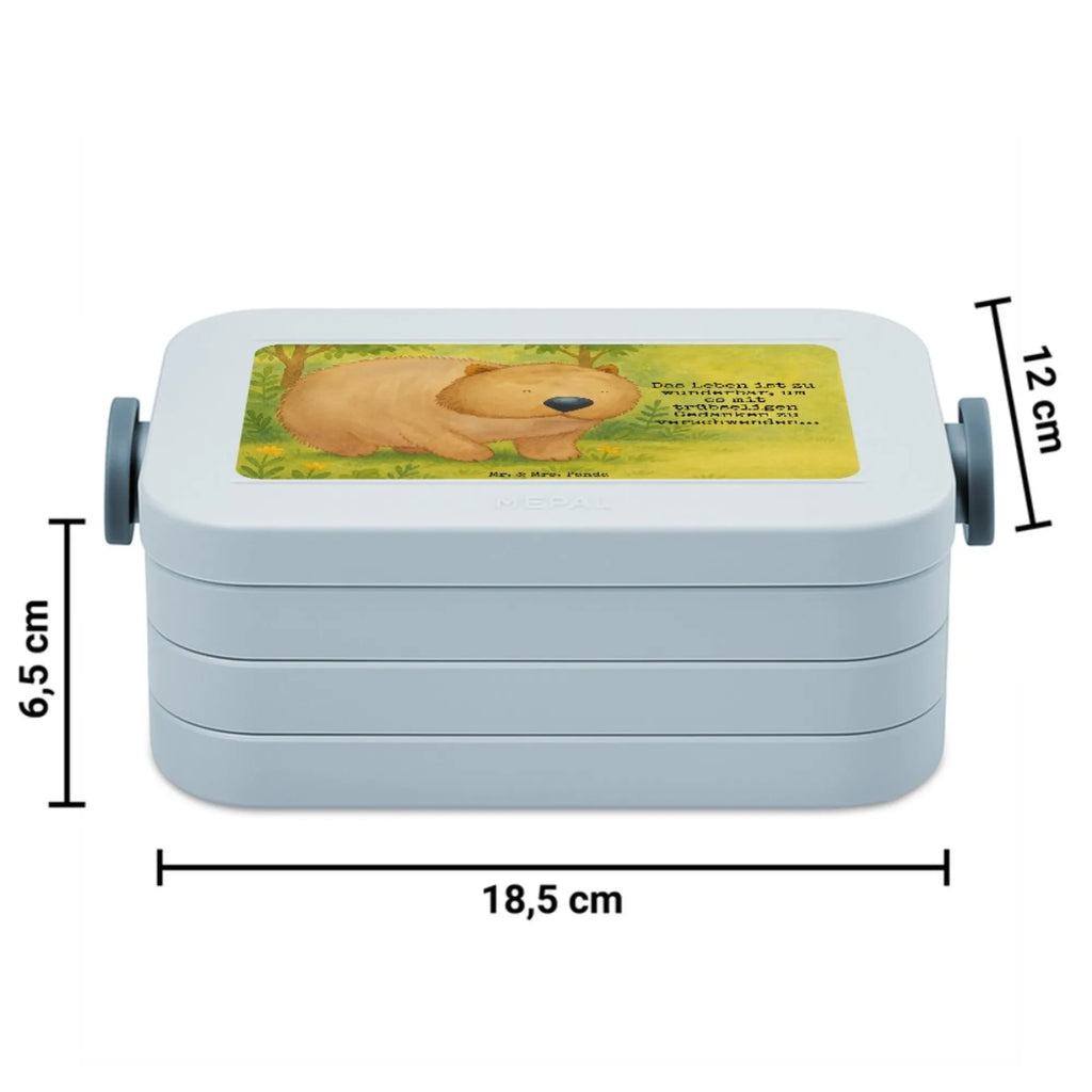 MEPAL Bentobox Wombat Design Brotdose, Lunchbox, Bentobox, Tiermotive, Gute Laune, lustige Sprüche, Tiere, Australien, Das Leben ist schön, Motivation, Spruch, Wombat