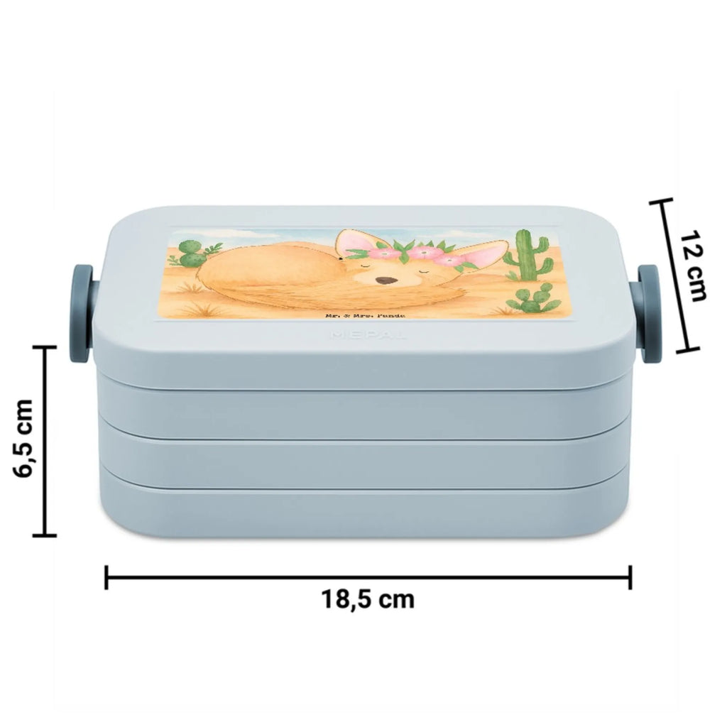 MEPAL Bentobox Wüstenfuchs Blumen Design Lunchbox, Brotdose, Bentobox, Afrika, Wildtiere, Blumen, Blumenkranz, Glücklich, Wüstenfuchs, Wüste