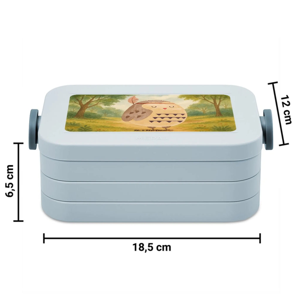 MEPAL Bentobox Eule Federschmuck Design Bentobox, Lunchbox, Brotdose, Eule, Reisespruch, Das Leben ist ein Abenteuer, Owl, Eule Deko, Dekoration, Federschmuck