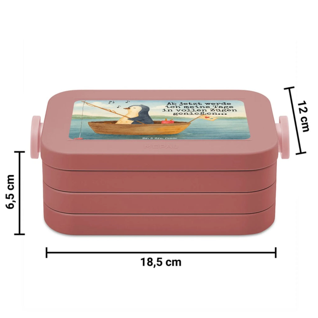 MEPAL Bentobox Pinguin Angelboot Design Bentobox, Brotdose, Lunchbox, Pinguin, Angeln, genießen, Geschenkidee Liebeskummer, Neustart, Boot, Scheidung, Motivation, Neuanfang, Pinguine, Lebenslust, Angelboot, Trennung, Leben