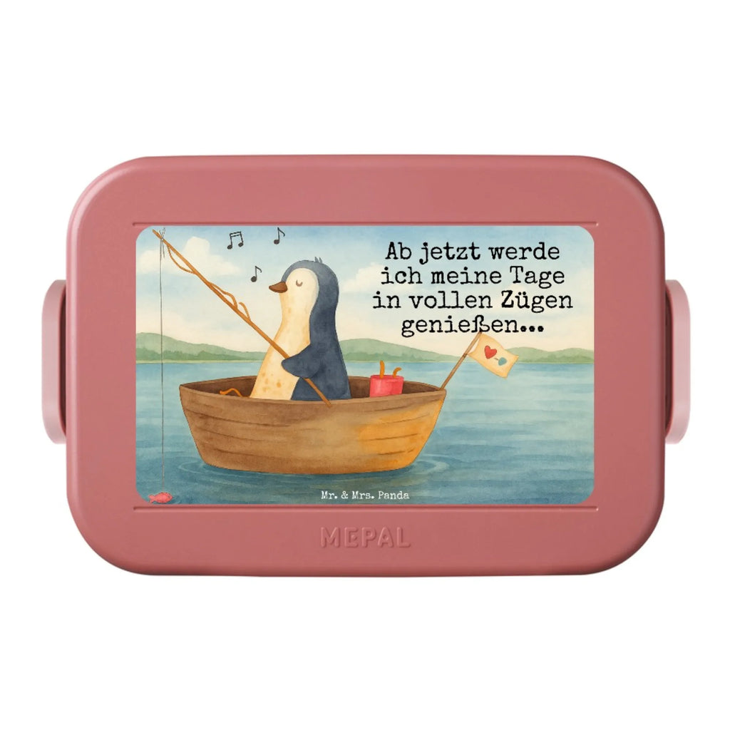 MEPAL Bentobox Pinguin Angelboot Design Bentobox, Brotdose, Lunchbox, Pinguin, Angeln, genießen, Geschenkidee Liebeskummer, Neustart, Boot, Scheidung, Motivation, Neuanfang, Pinguine, Lebenslust, Angelboot, Trennung, Leben