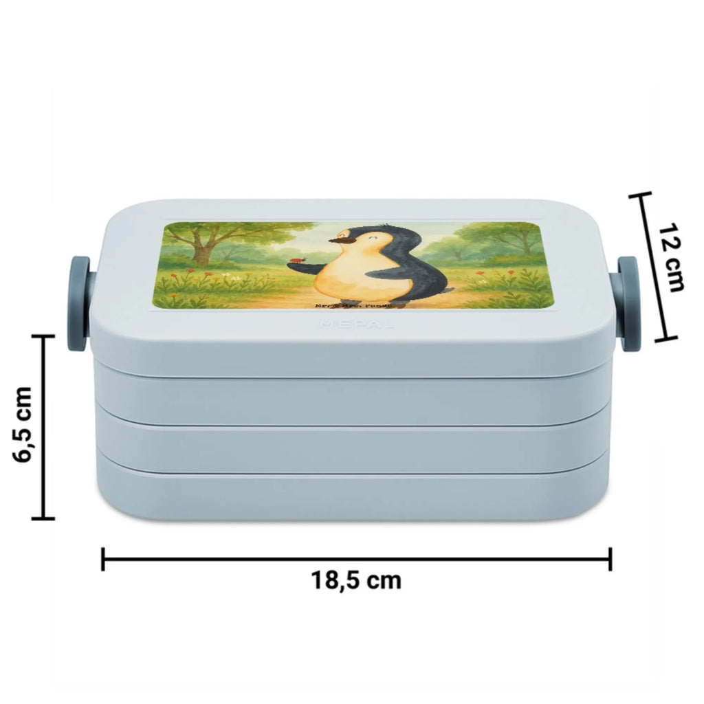 MEPAL Bentobox Pinguin Marienkäfer Design Lunchbox, Bentobox, Brotdose, Pinguin, Lebensfreude, Liebe, Wunder, Freude, Pinguine, Marienkäfer, Glück