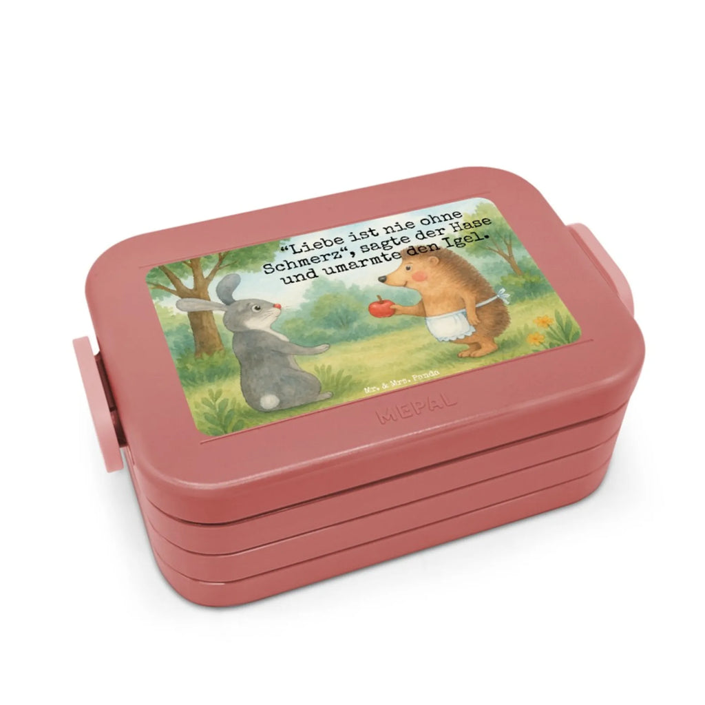 MEPAL Bentobox Hase Igel Design Lunchbox, Brotdose, Bentobox, Tiermotive, Gute Laune, lustige Sprüche, Tiere, Spruch romantisch, Trösten, Liebe Spruch, Igel und Hase, Trennungsschmerz, Herzschmerz, Liebeskummer Geschenk, Hase, Igel