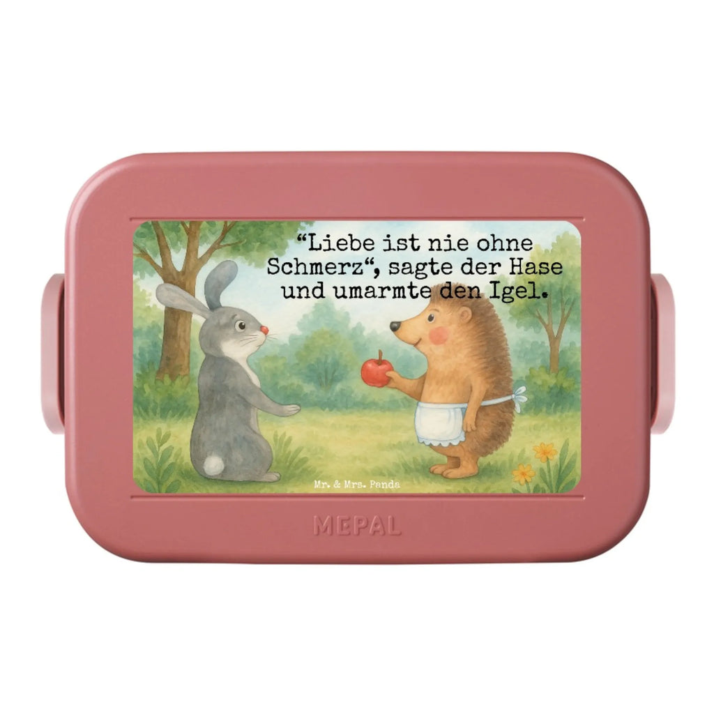 MEPAL Bentobox Hase Igel Design Lunchbox, Brotdose, Bentobox, Tiermotive, Gute Laune, lustige Sprüche, Tiere, Spruch romantisch, Trösten, Liebe Spruch, Igel und Hase, Trennungsschmerz, Herzschmerz, Liebeskummer Geschenk, Hase, Igel
