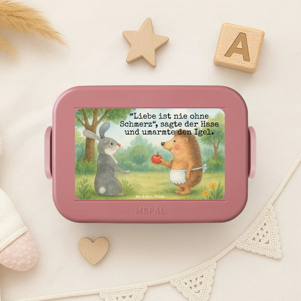 MEPAL Bentobox Hase Igel Design Lunchbox, Brotdose, Bentobox, Tiermotive, Gute Laune, lustige Sprüche, Tiere, Spruch romantisch, Trösten, Liebe Spruch, Igel und Hase, Trennungsschmerz, Herzschmerz, Liebeskummer Geschenk, Hase, Igel
