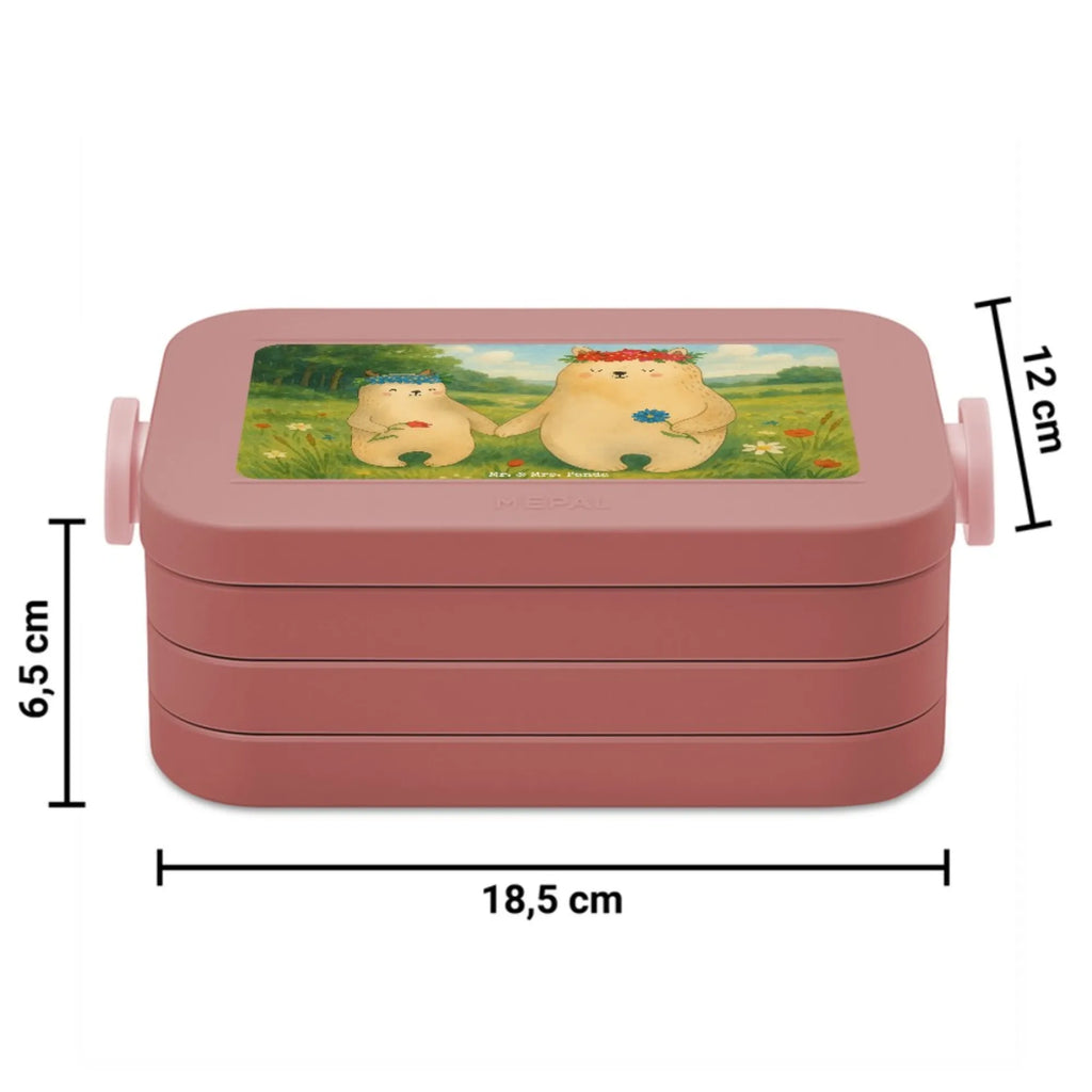 MEPAL Bentobox Bären mit Blumenkranz Design Lunchbox, Brotdose, Bentobox, Familie, Vatertag, Muttertag, Bruder, Schwester, Mama, Papa, Oma, Opa, beste Mutter, Lieblingsmensch, Kind, Mutti, Geschenk Mama. Muttertag, Bär, Family, weltbeste Mama, Mami, Lieblingsmama, Bären, Töchter, Kinder, Tochter, Vorbild, Mutter